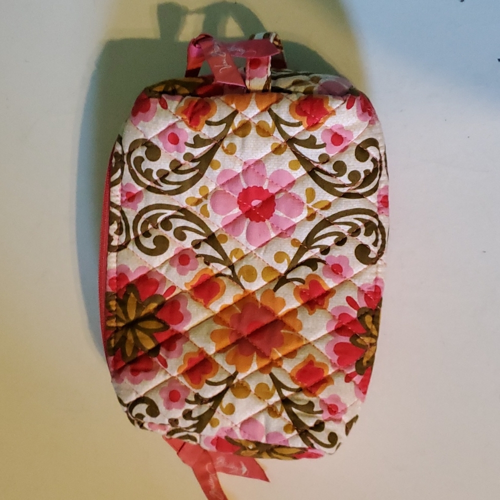 Vera Bradley Floral Cosmetic Bag - Pink, Brown, Orange
